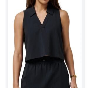 NWT Travis Mathew Timeless BreezeBlend Sleeveless Polo Black Womens Large